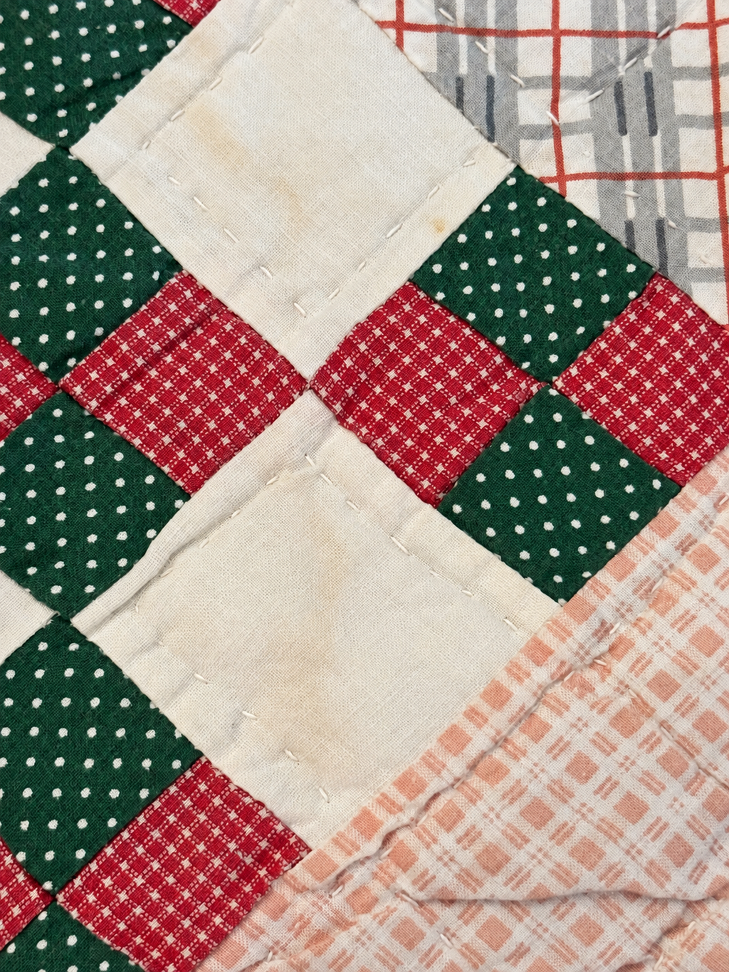 Vintage Quilt Nine Patch on Point