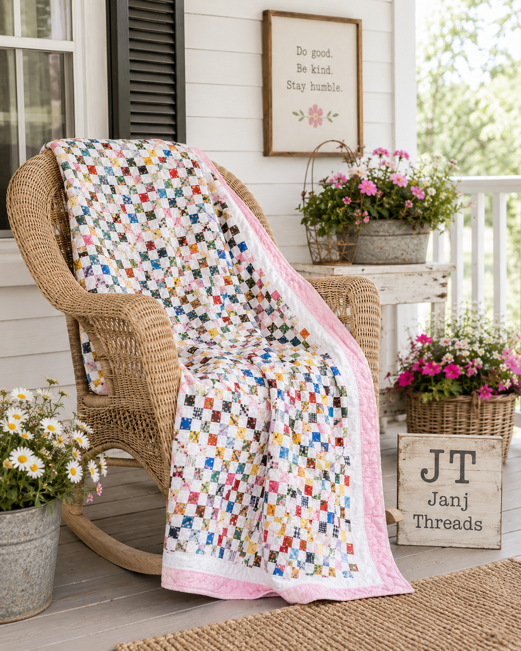 Vintage Postage Stamp Quilt