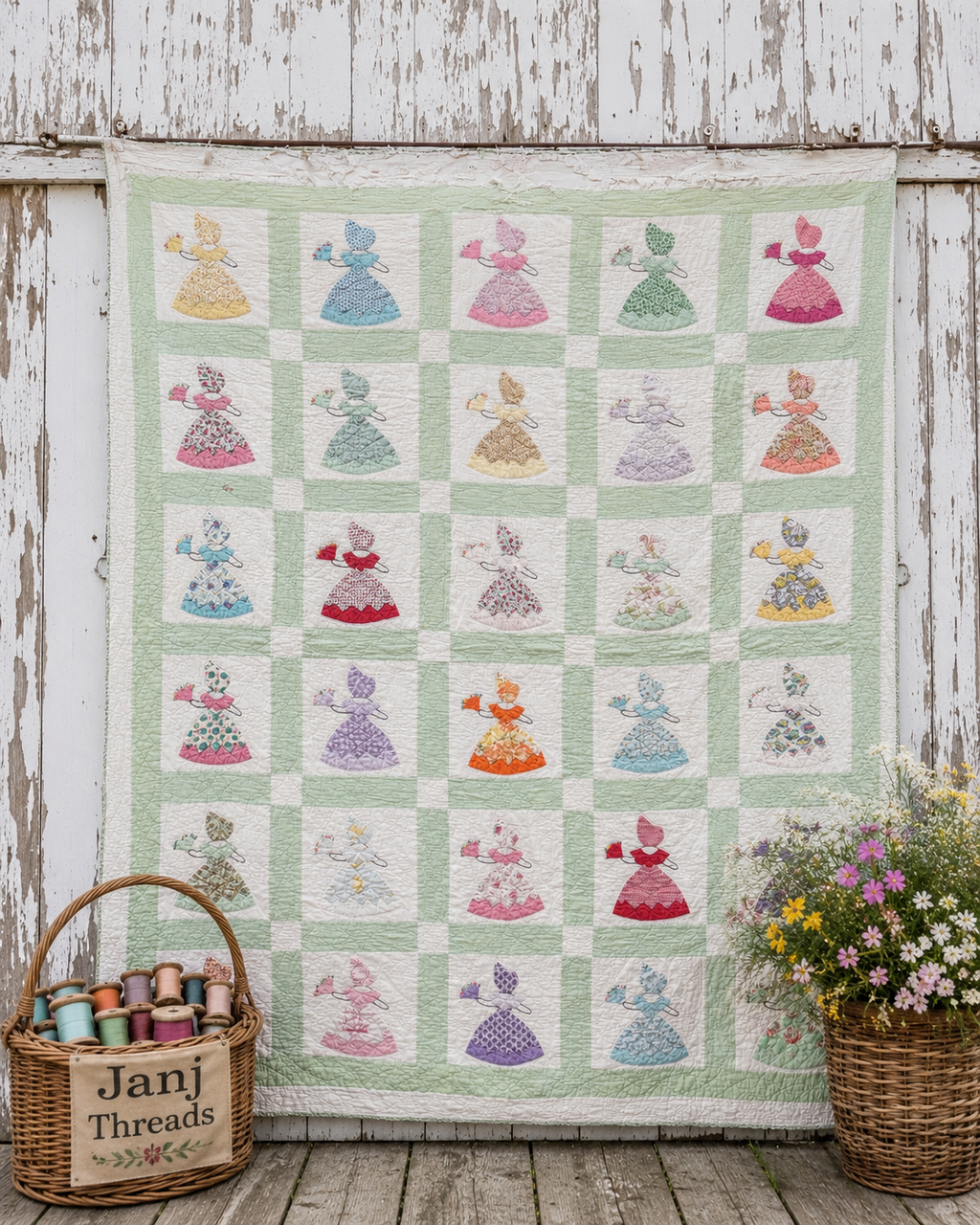 ** SOLD Vintage Sunbonnet Sue Quilt  SOLD**