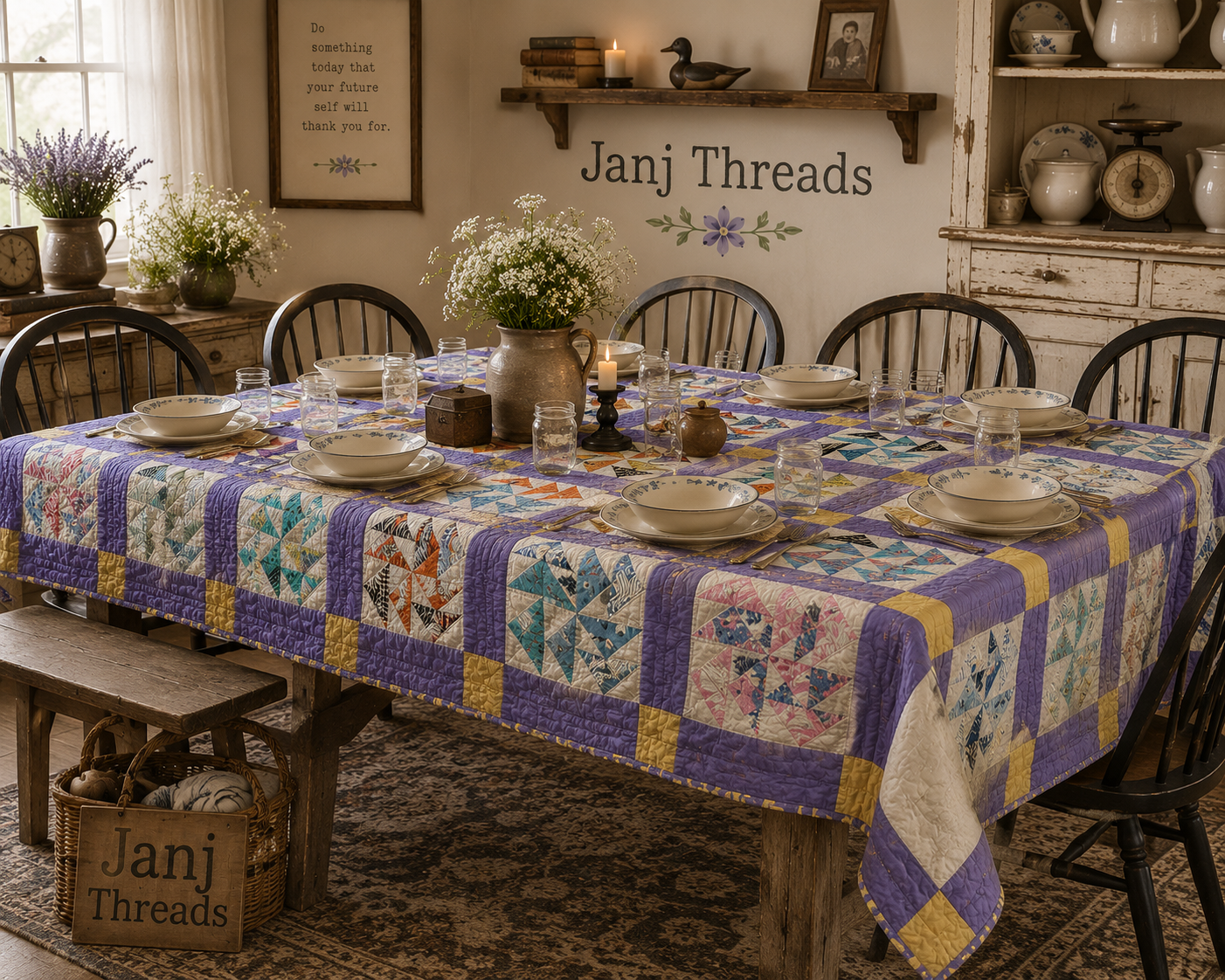 Vintage Dutchman's Puzzle Quilt