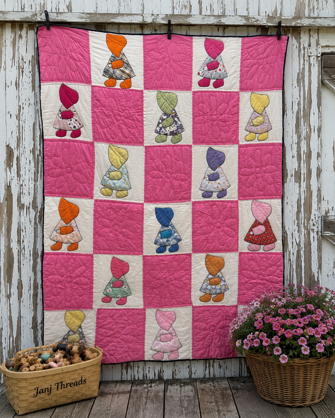 Vintage Sunbonnet Sue Quilt