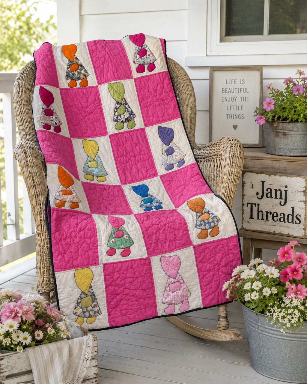 Vintage Sunbonnet Sue Quilt