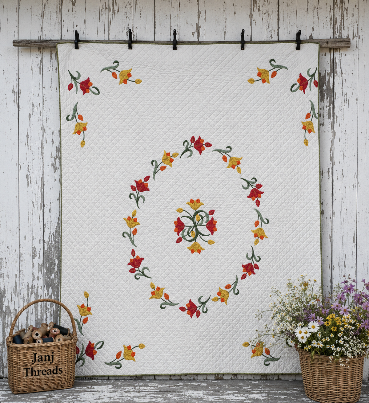 Vintage Quilt Lee Wards Tulip Circle Kit