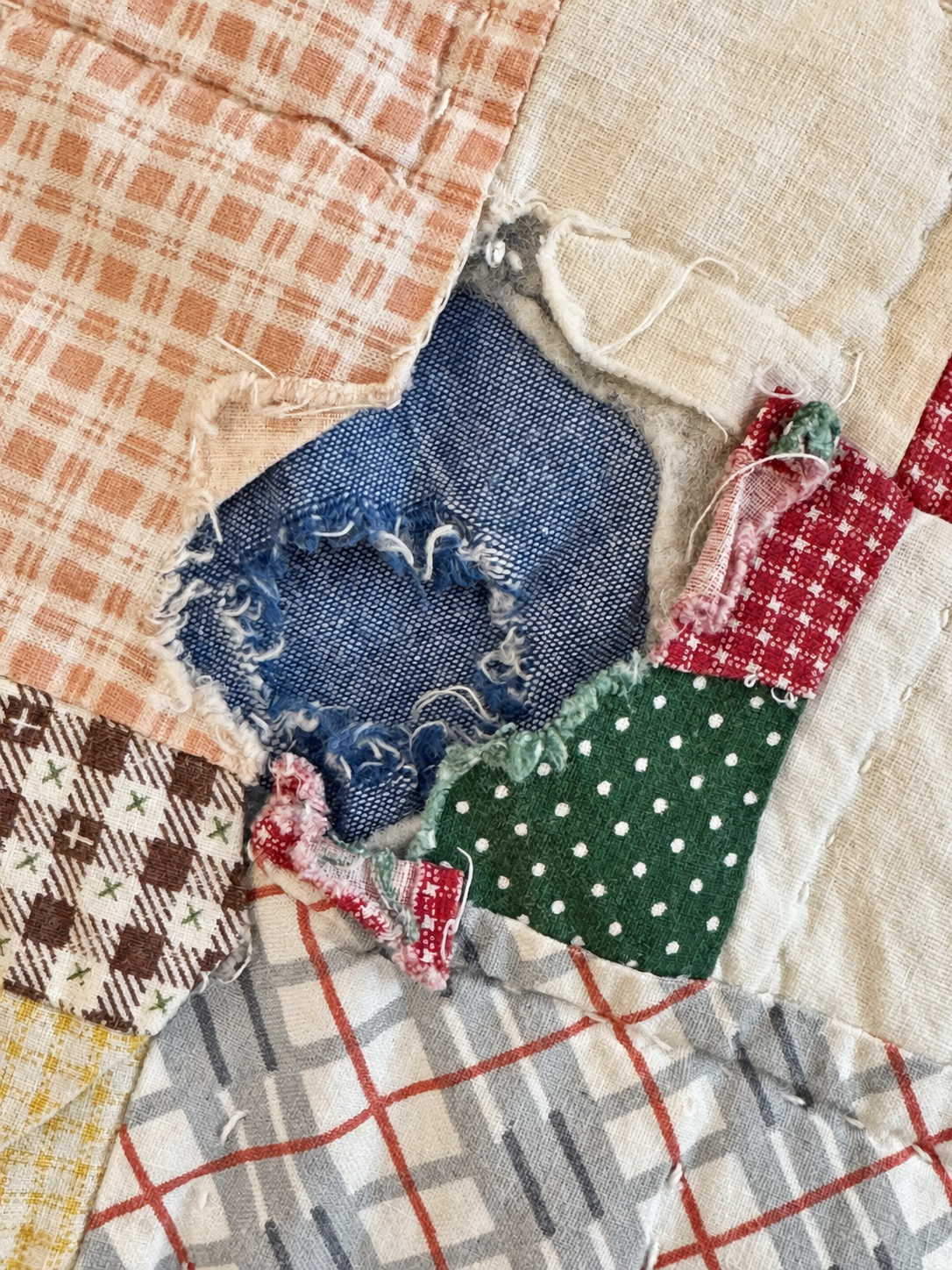 Vintage Quilt Nine Patch on Point