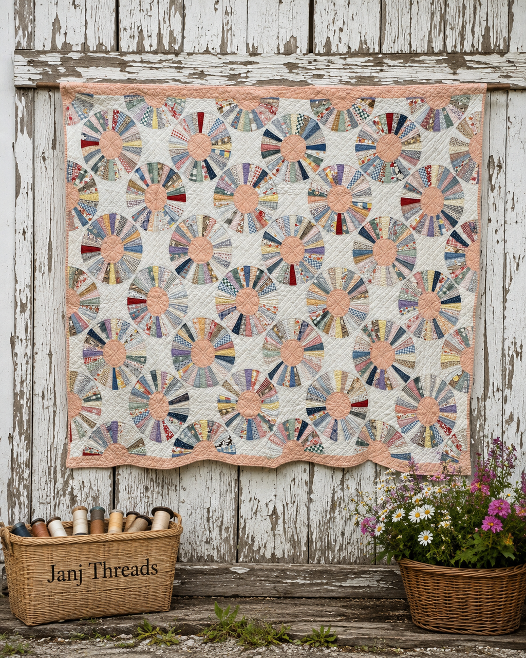 Vintage Quilt Dresden Plate