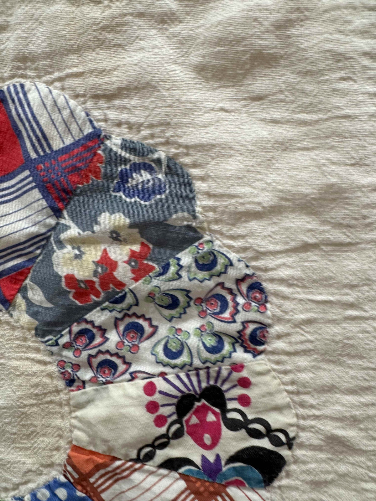 Vintage Quilt Calico Sash Dresden Plate Variation