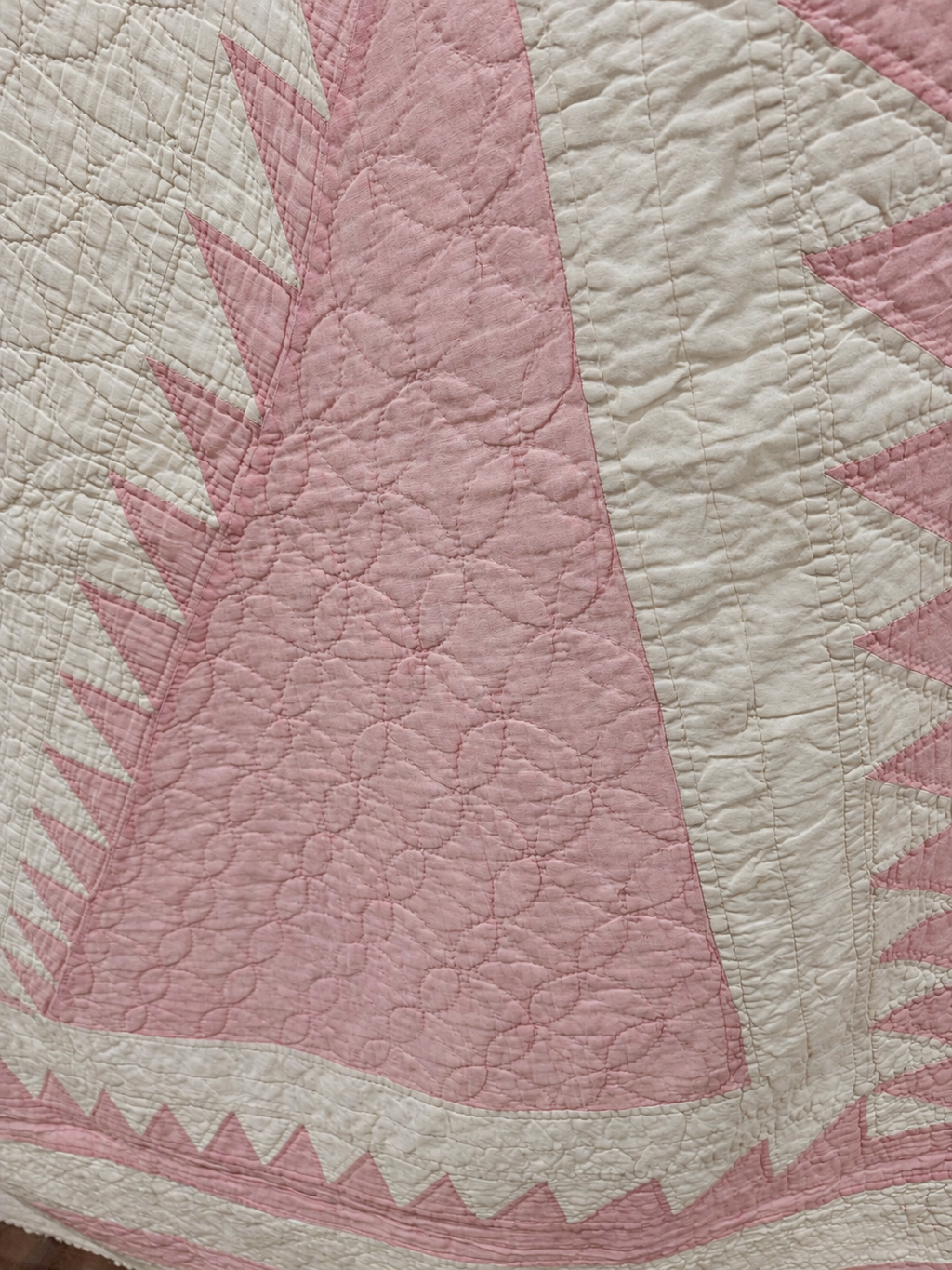 Vintage Quilt Pink Applique Basket