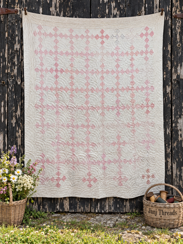 **SOLD Antique Quilt Pink Irish Chain SOLD**