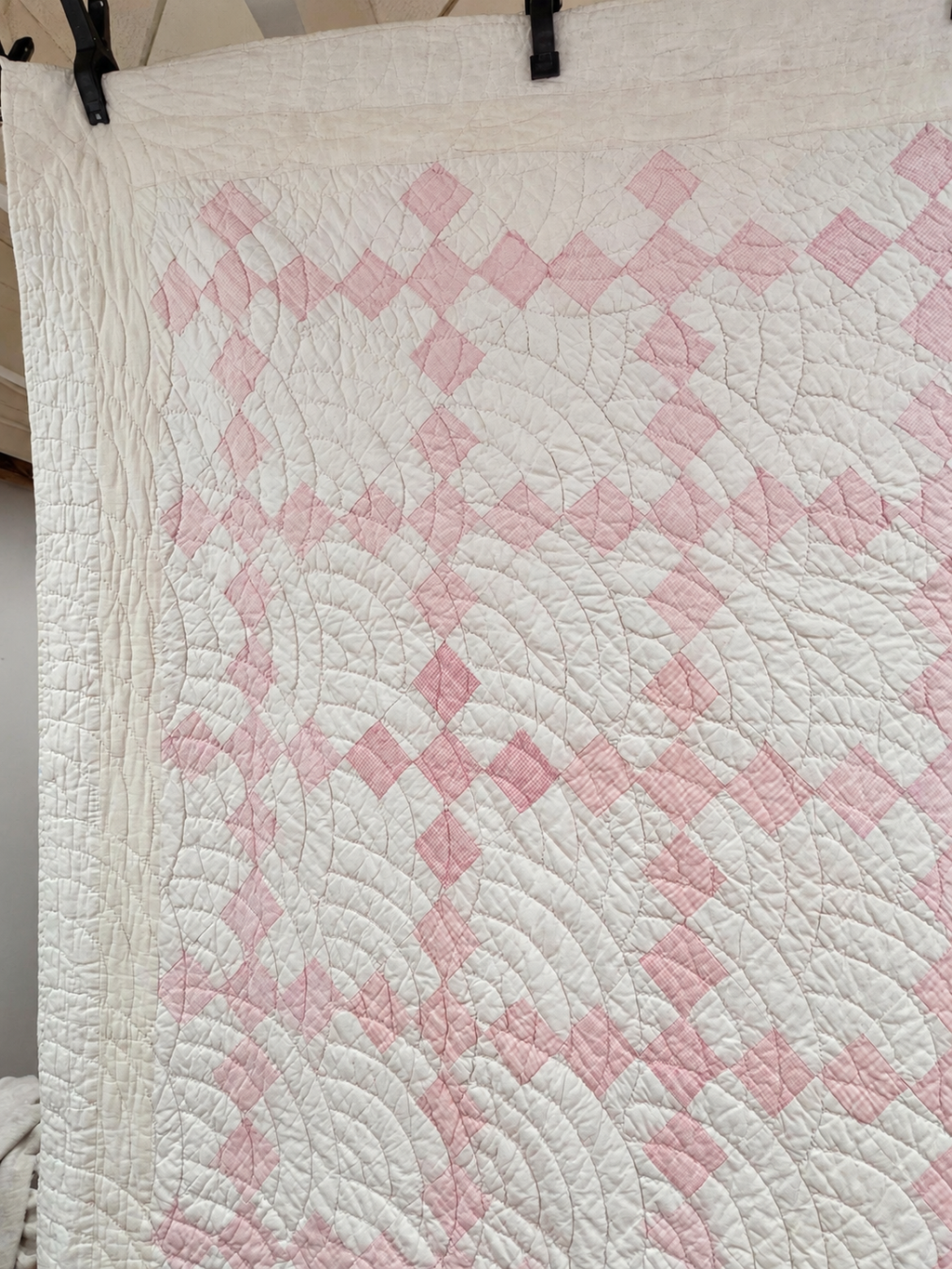 **SOLD Antique Quilt Pink Irish Chain SOLD**
