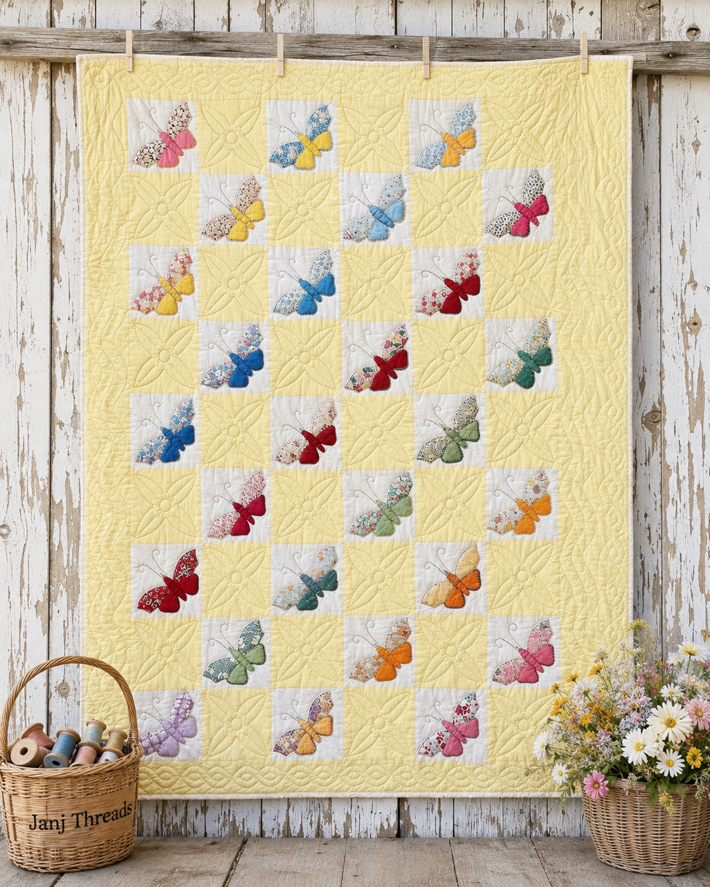 **SOLD Vintage Quilt Butterfly Applique SOLD**