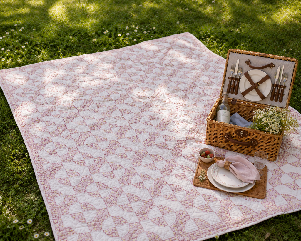 Vintage Drunkard's Path Quilt