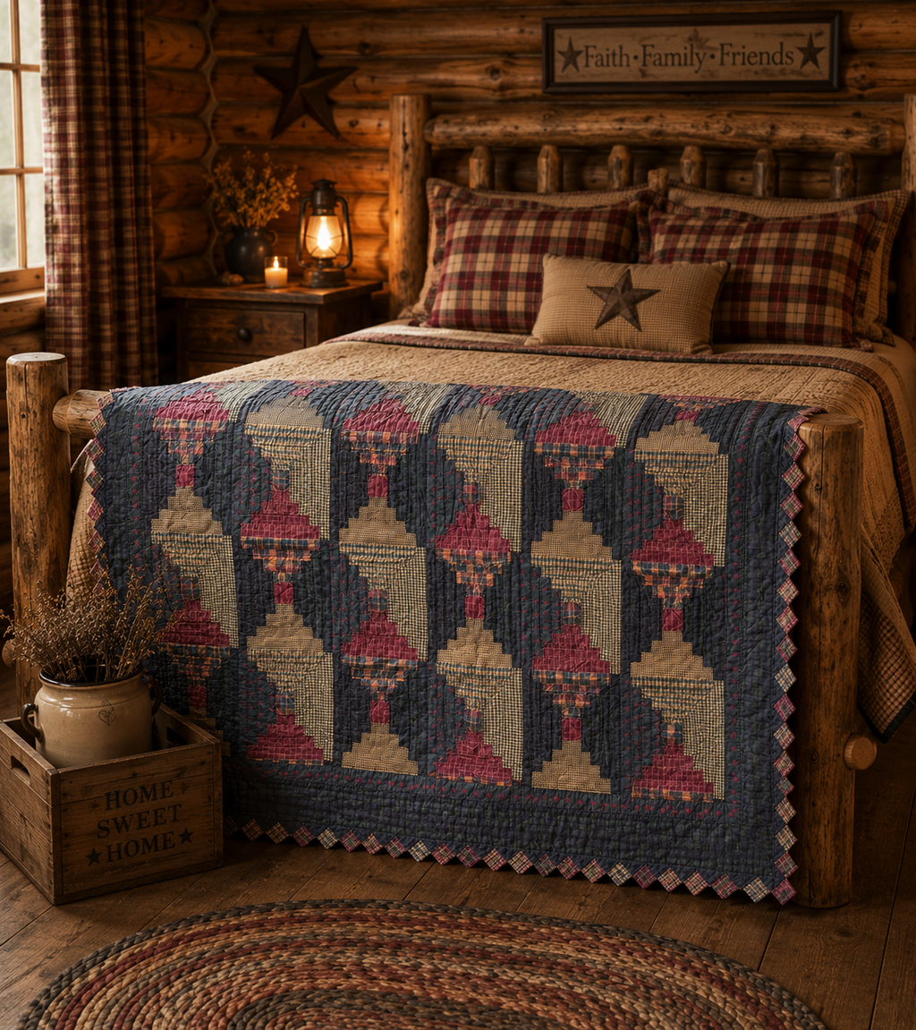 Vintage Log Cabin Quilt