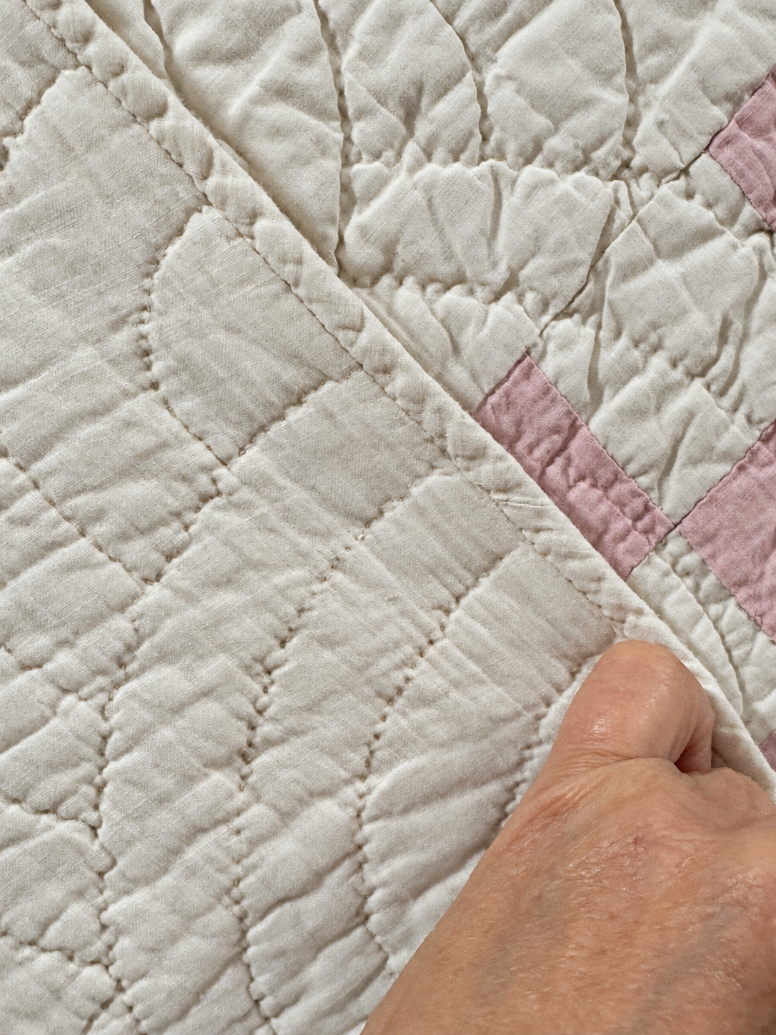 **SOLD Antique Quilt Pink Irish Chain SOLD**