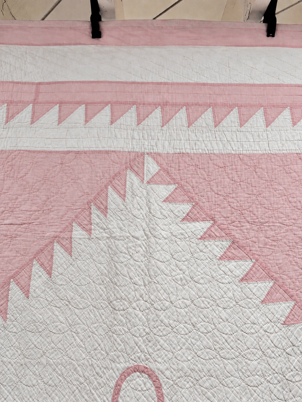 Vintage Quilt Pink Applique Basket