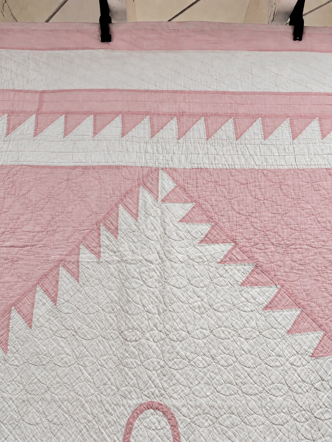 Vintage Quilt Pink Applique Basket