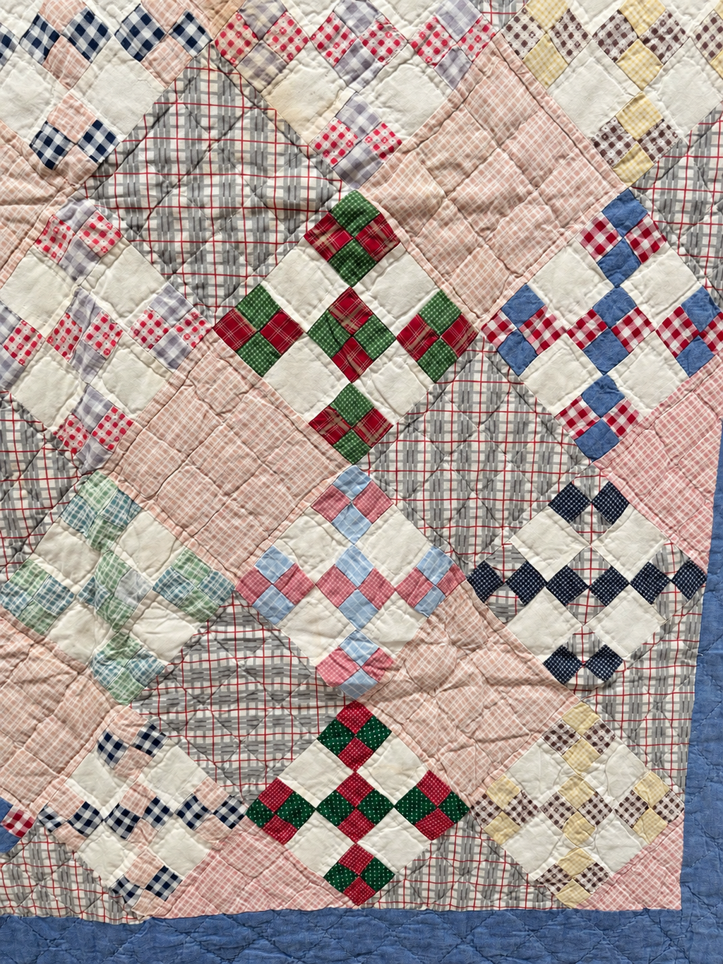 Vintage Quilt Nine Patch on Point