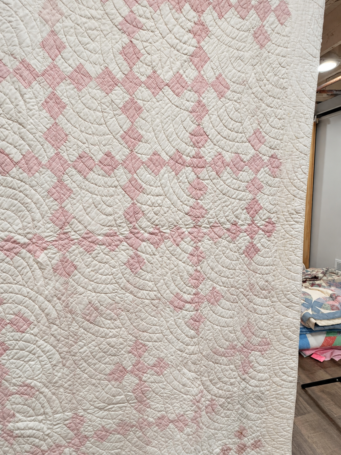 **SOLD Antique Quilt Pink Irish Chain SOLD**