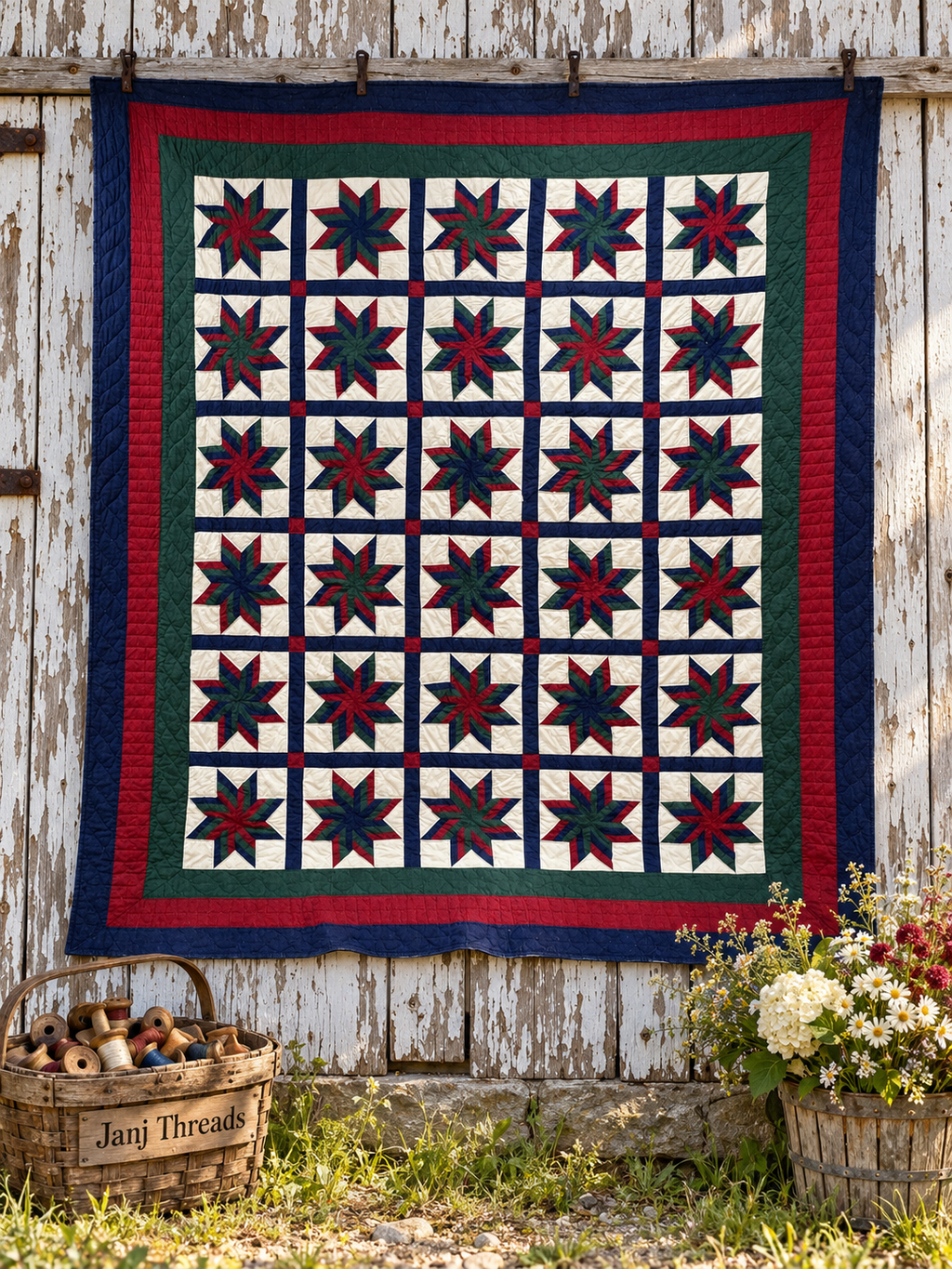 Vintage Quilt Arch Company Stars of Strips