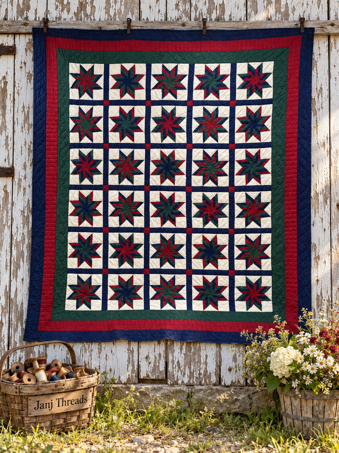 Vintage Quilt Arch Company Stars of Strips