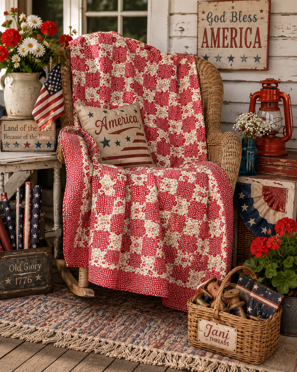 Vintage Checkerboard Quilt
