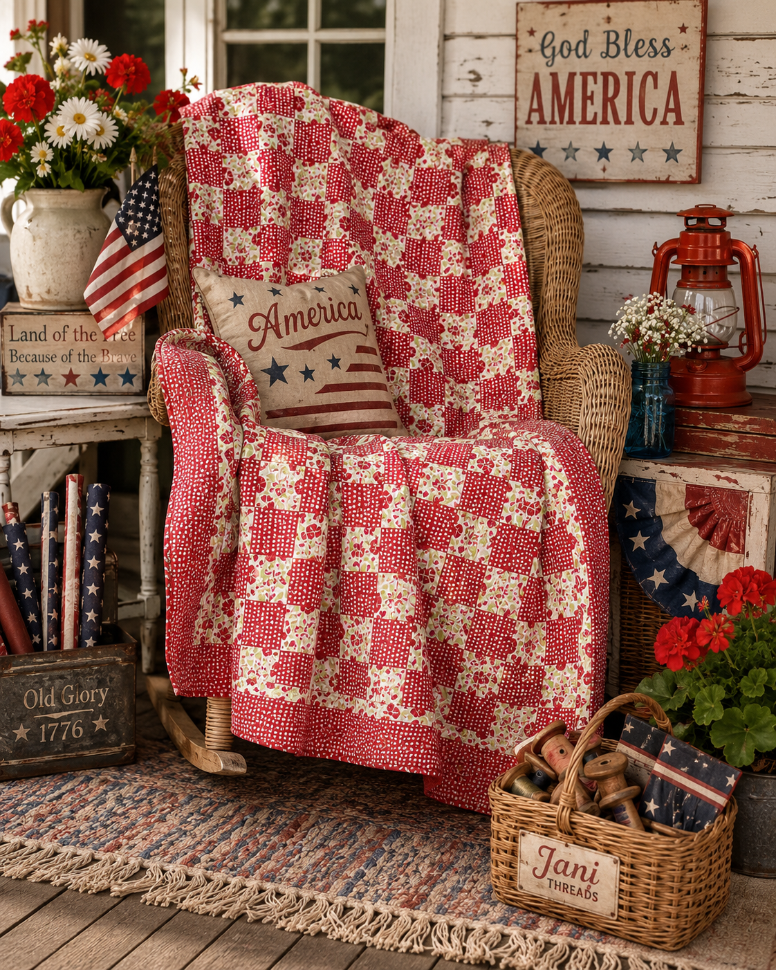 Vintage Checkerboard Quilt