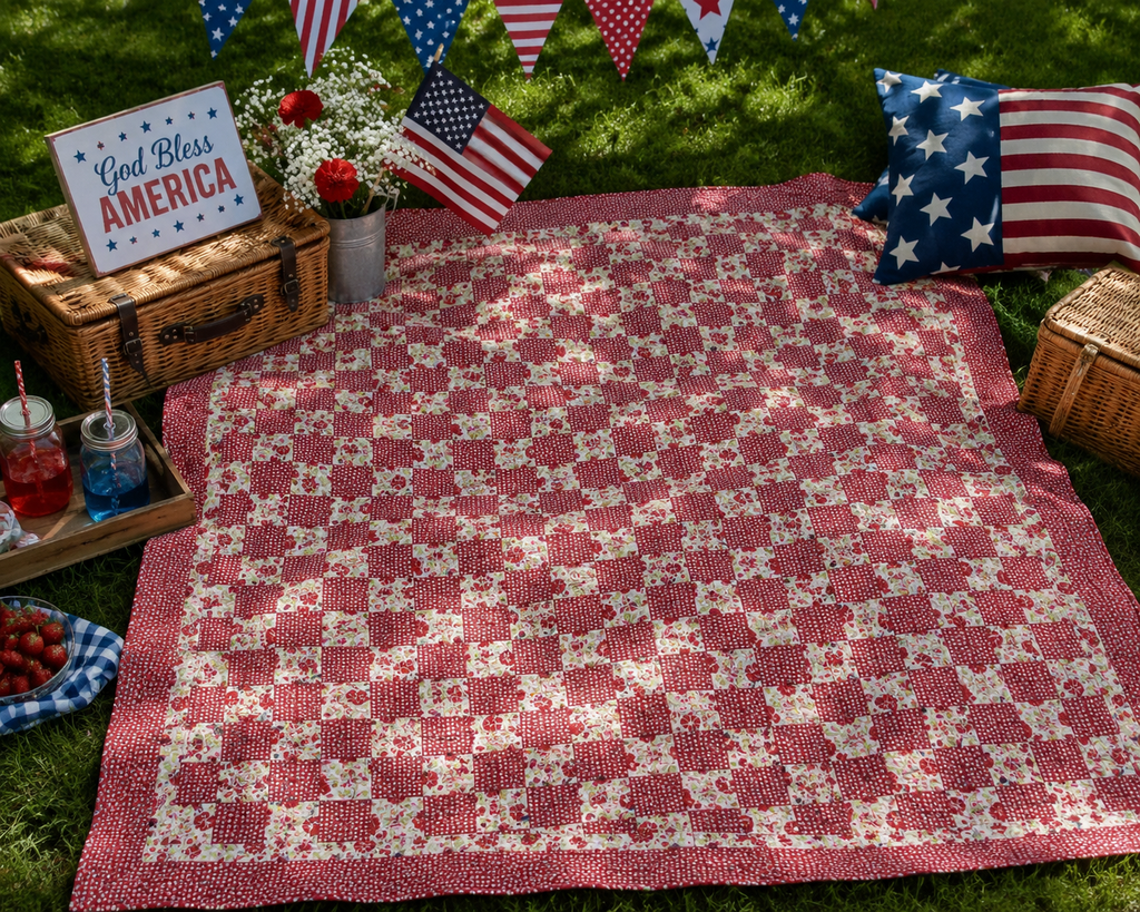 Vintage Checkerboard Quilt