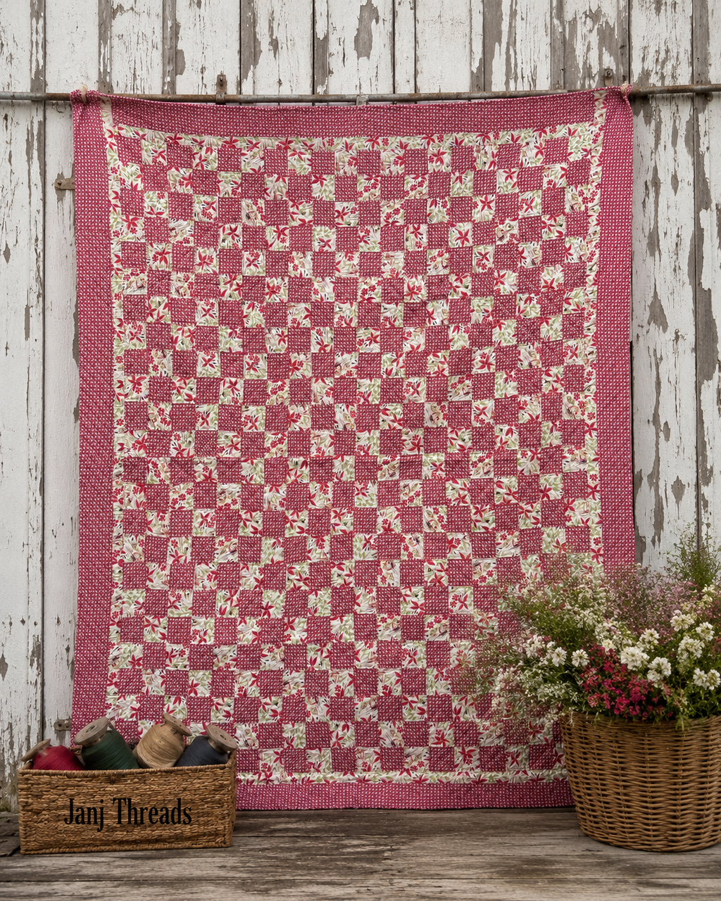 Vintage Checkerboard Quilt