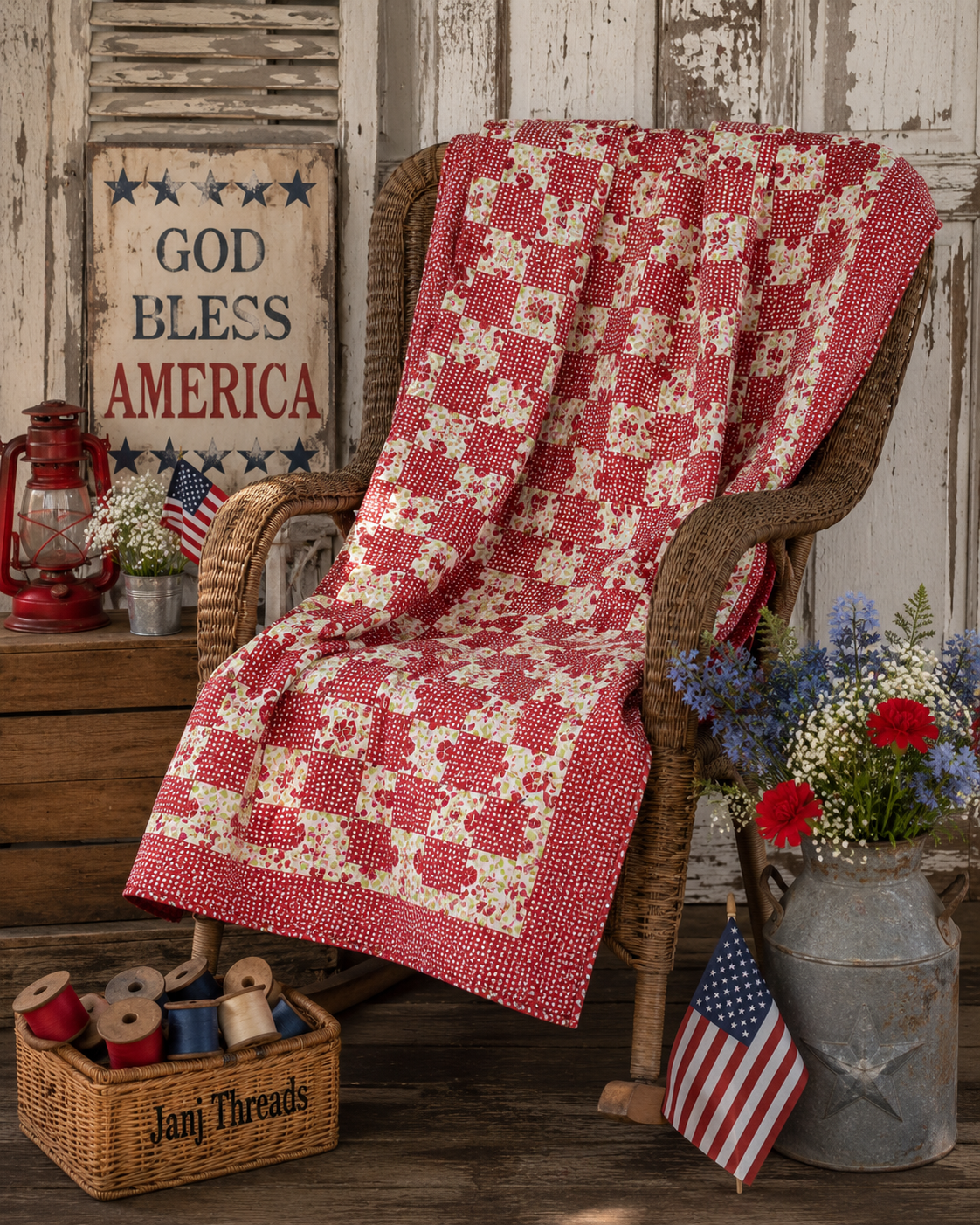 Vintage Checkerboard Quilt