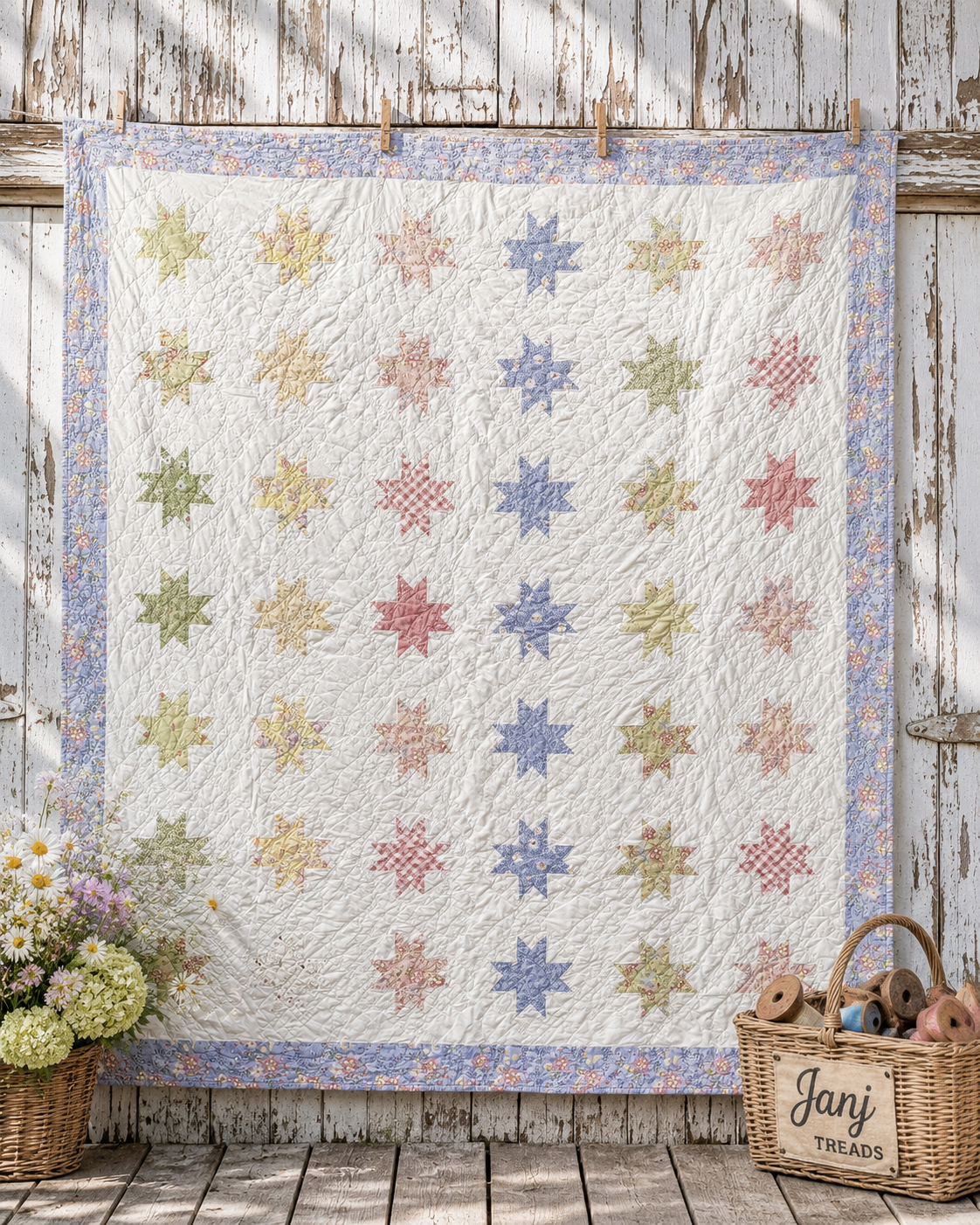 Vintage Ohio Star Variation Quilt