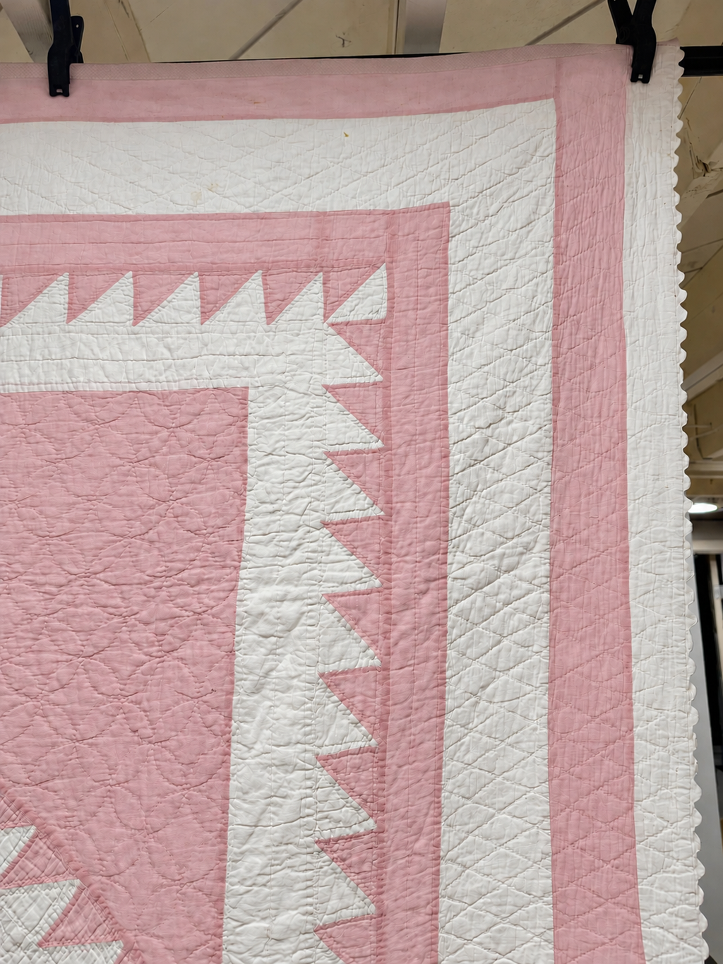 Vintage Quilt Pink Applique Basket