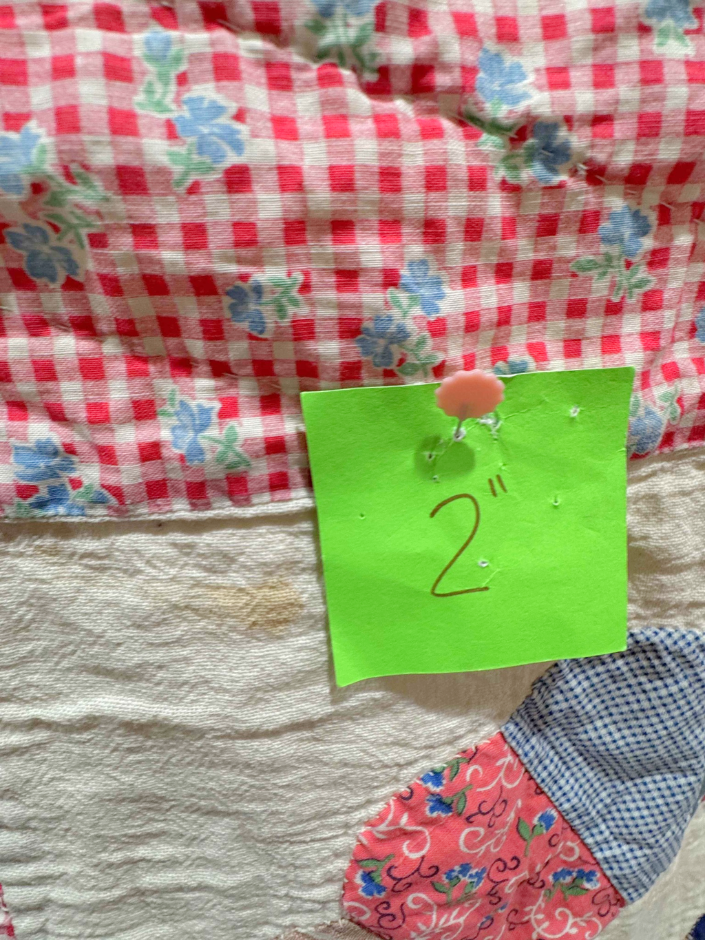 Vintage Quilt Calico Sash Dresden Plate Variation