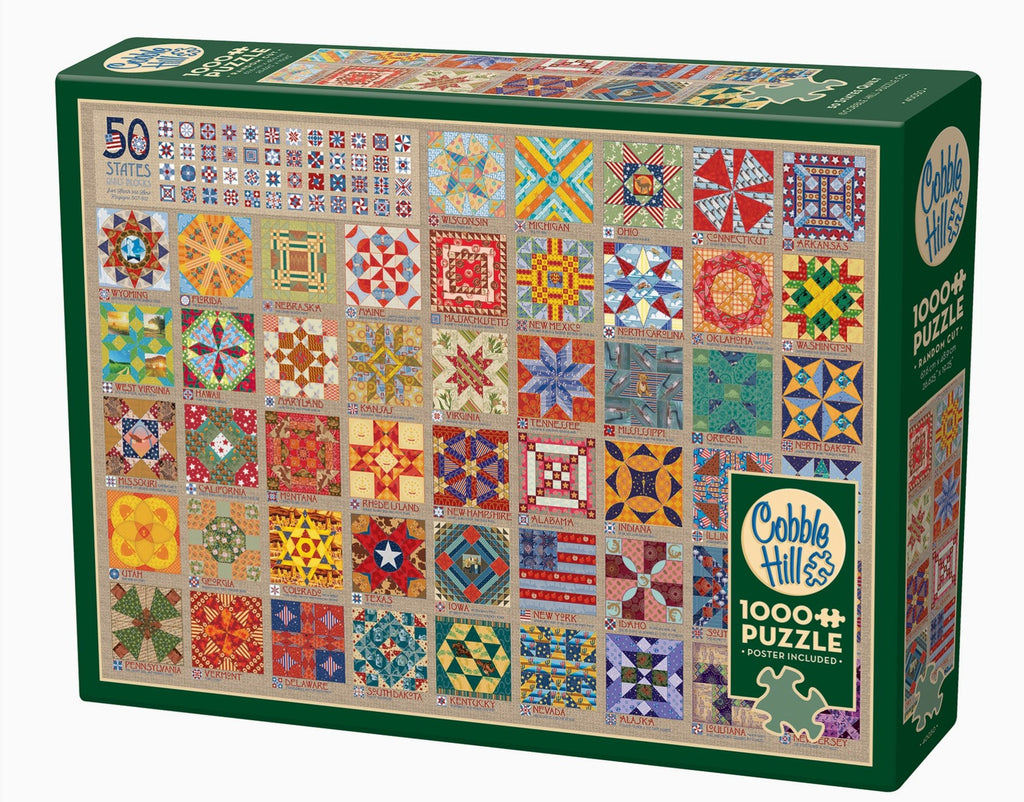 Cobble Hill Jigsaw Puzzle - 50 States Quilt Blocks - 1000 Piece