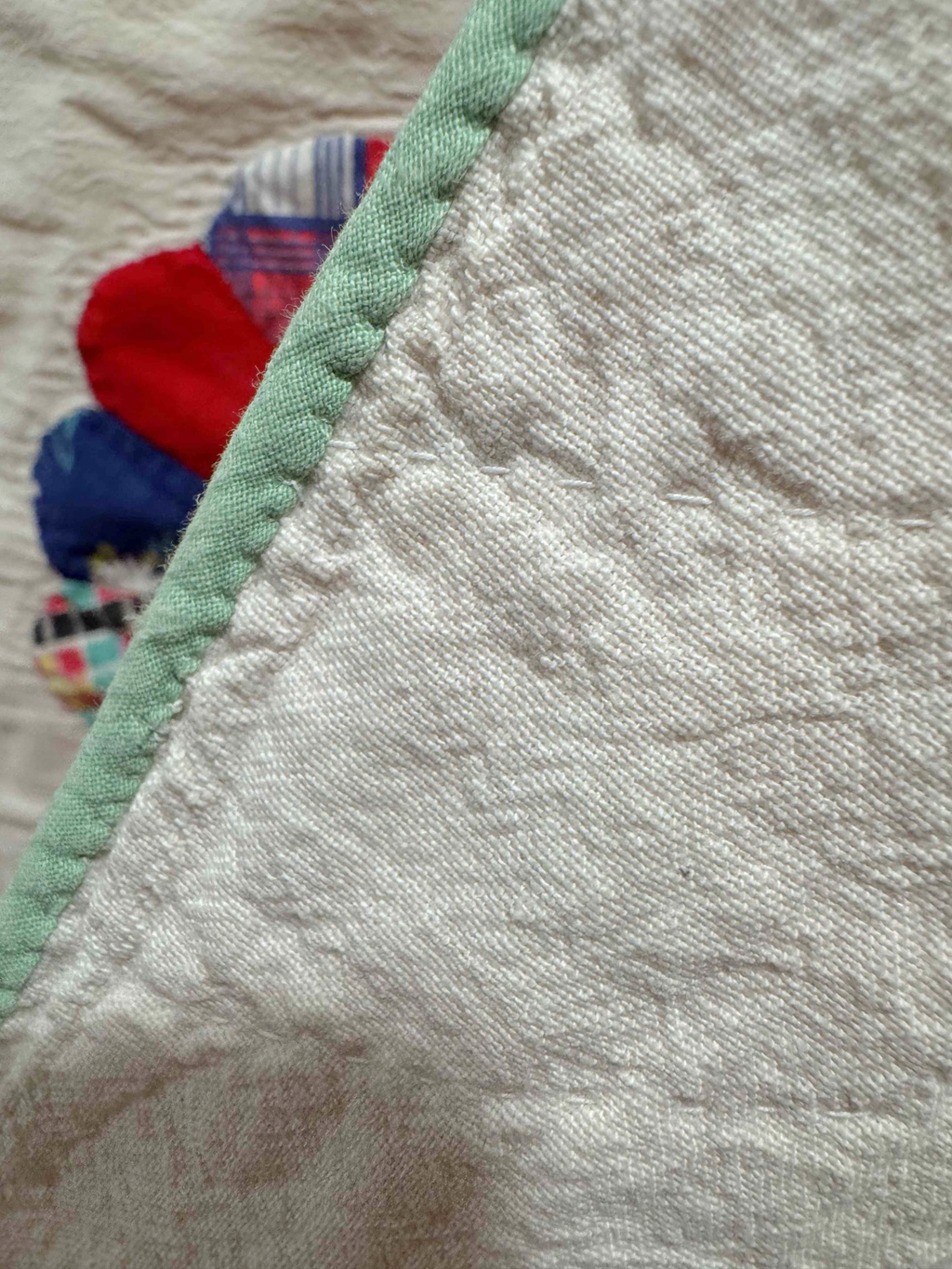 Vintage Quilt Calico Sash Dresden Plate Variation