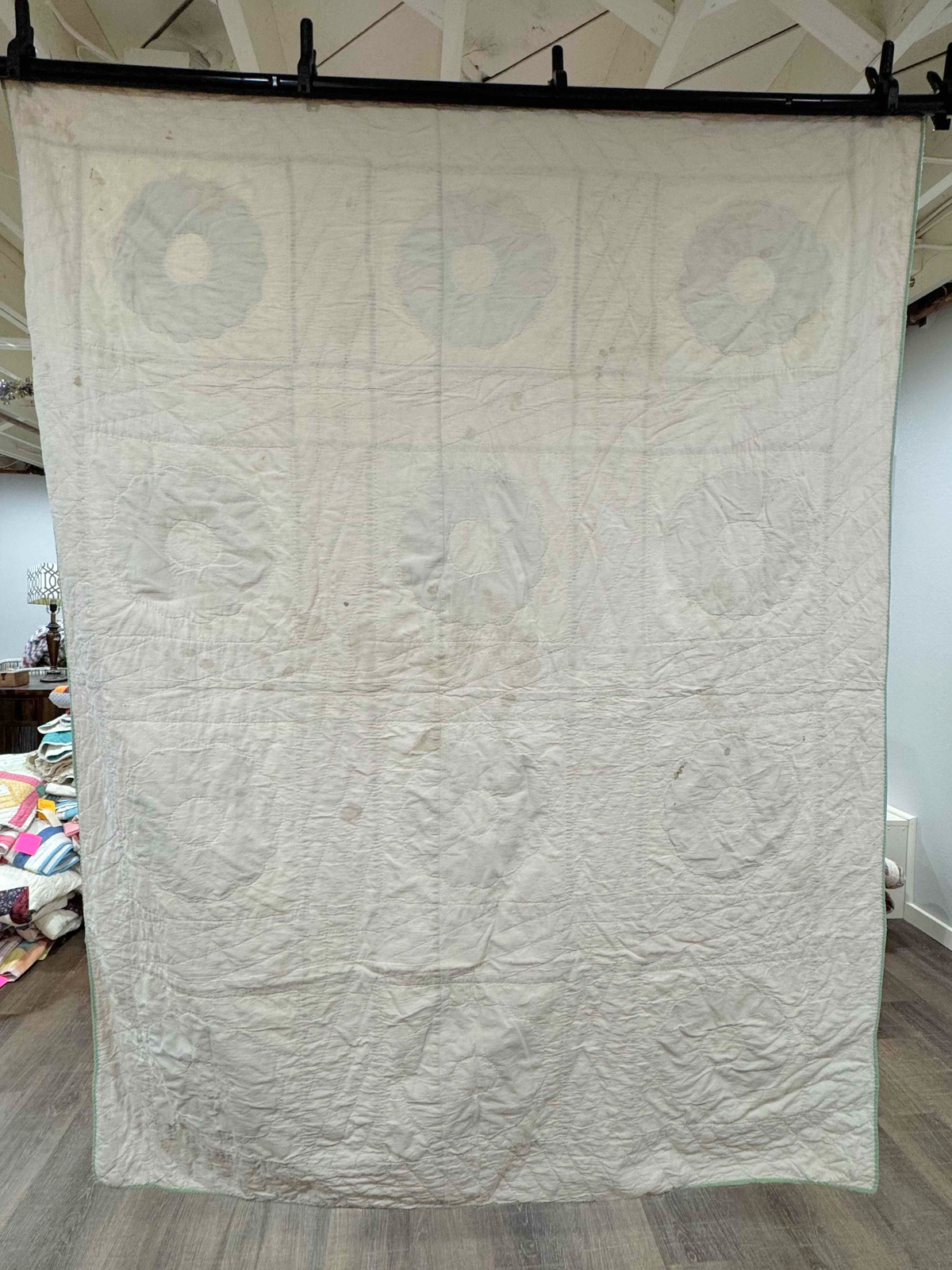 Vintage Quilt Calico Sash Dresden Plate Variation