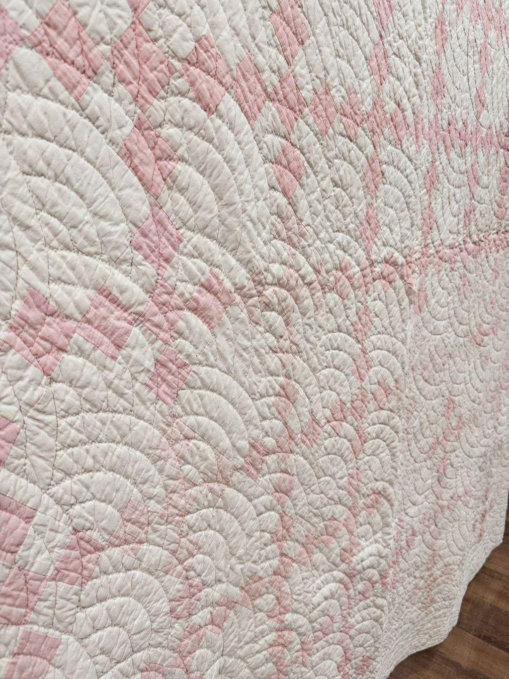**SOLD Antique Quilt Pink Irish Chain SOLD**