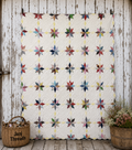 Vintage Eight-Point Star With Diamond Lattice Quilt