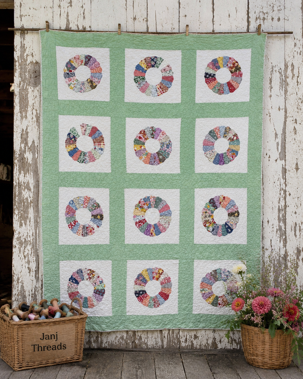 Vintage Quilt Dresden Plate