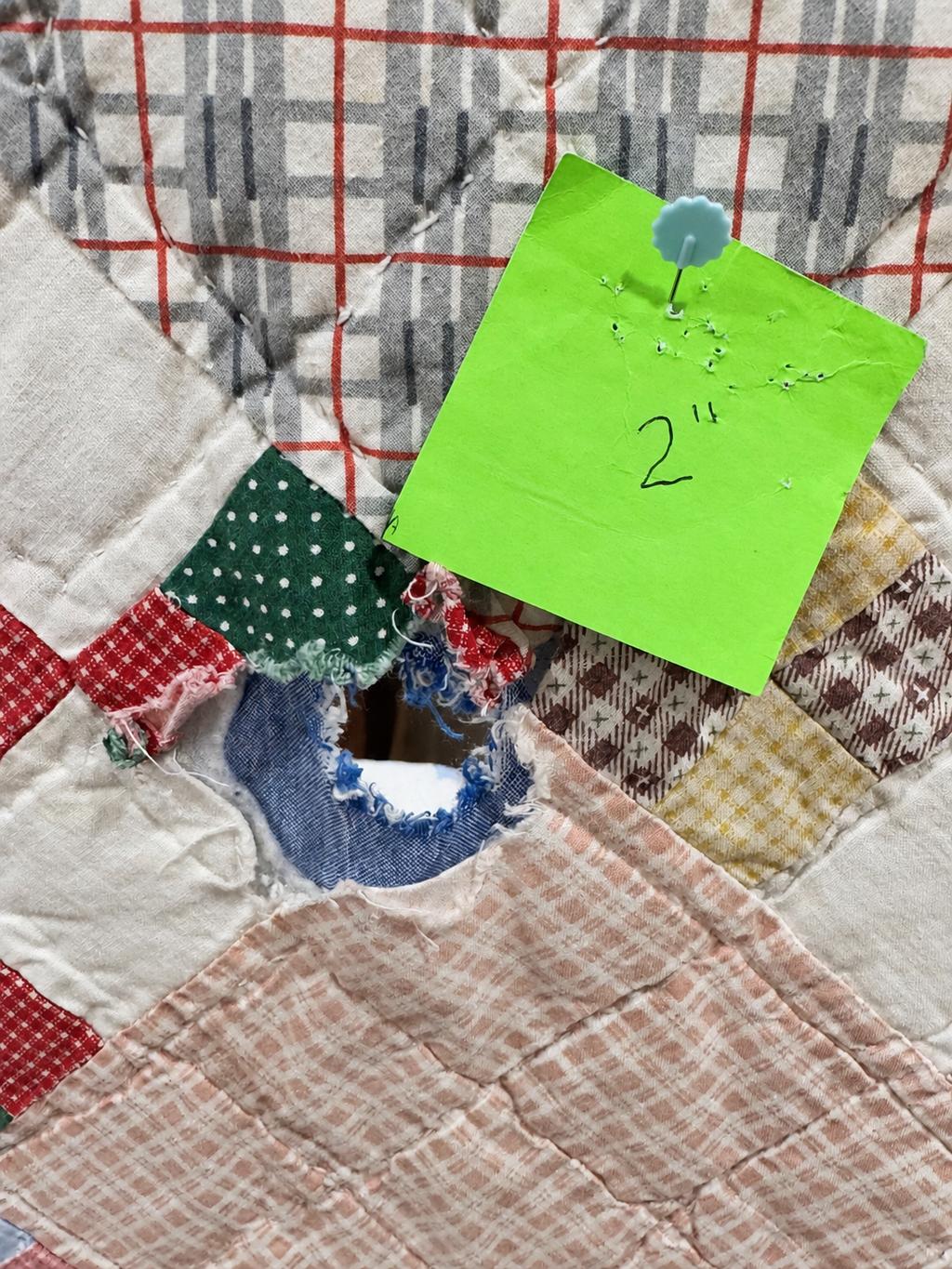 Vintage Quilt Nine Patch on Point