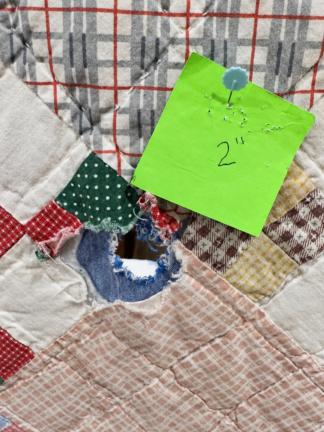 Vintage Quilt Nine Patch on Point