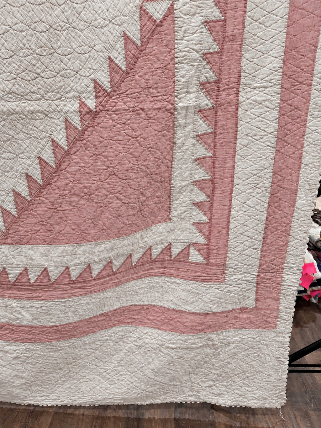 Vintage Quilt Pink Applique Basket