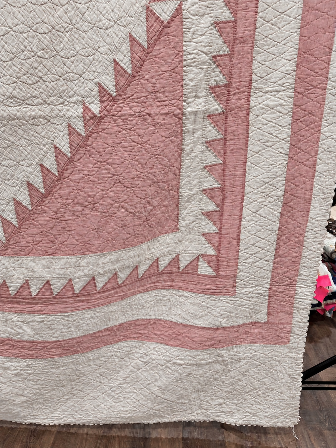 Vintage Quilt Pink Applique Basket