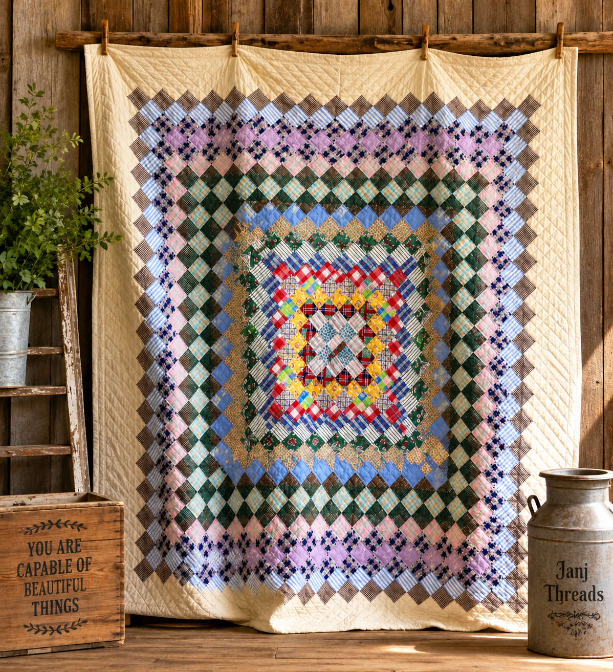 Vintage Trip Around the World Quilt