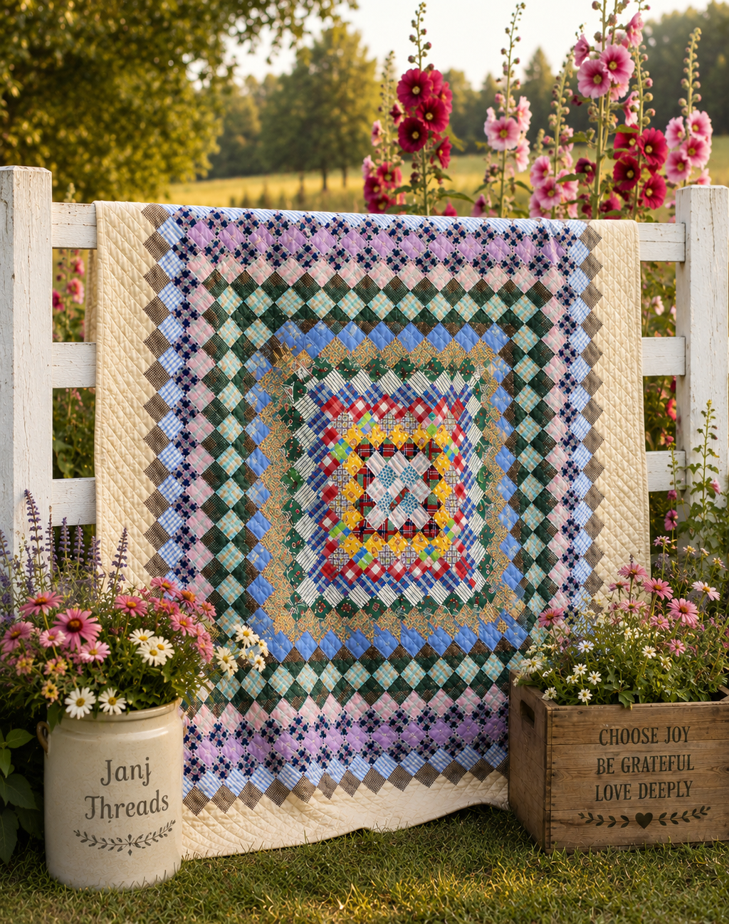 Vintage Trip Around the World Quilt