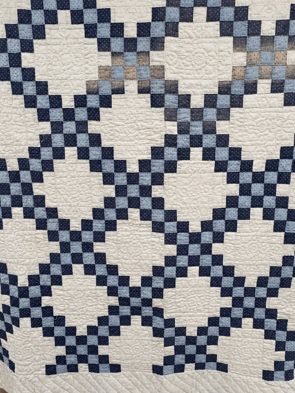 **SOLD Antique Quilt Blue Calico Double Irish Chain SOLD**