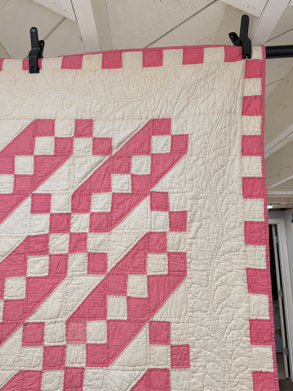 **SOLD Vintage Quilt Pink Jacob's Ladder SOLD**