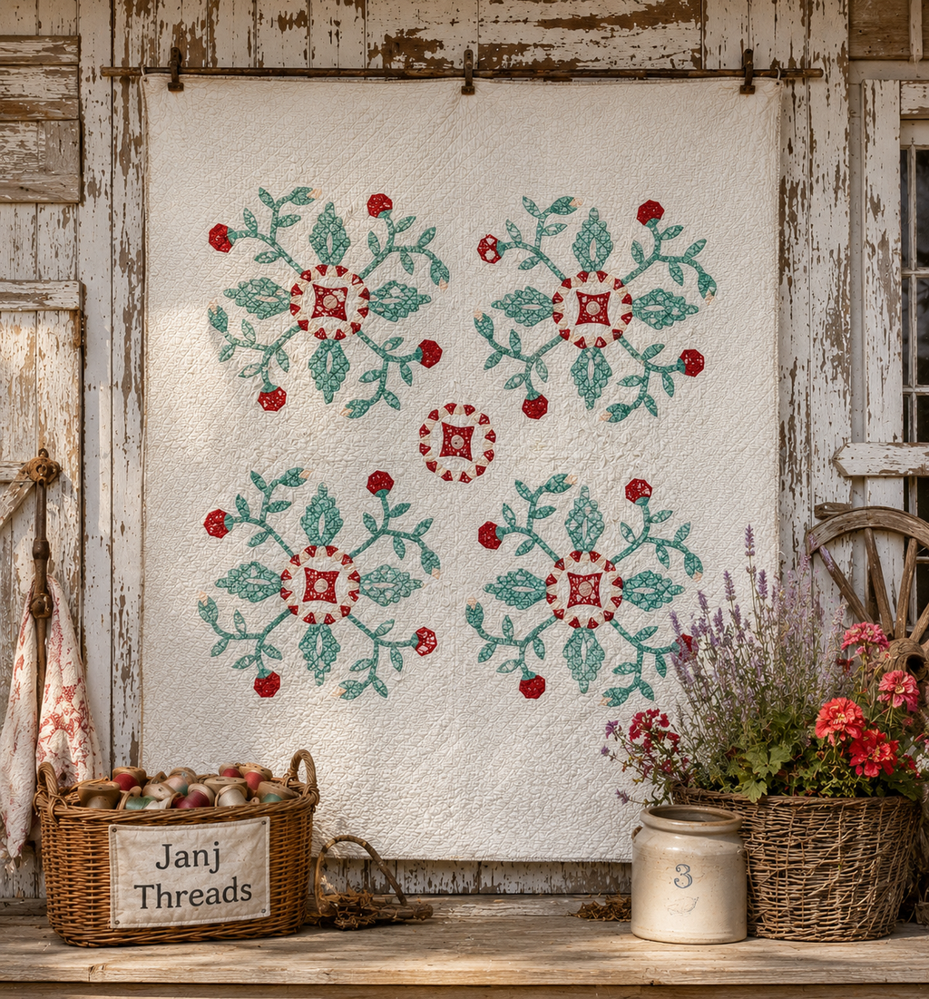 Vintage Cutter Quilt Mid Century Applique