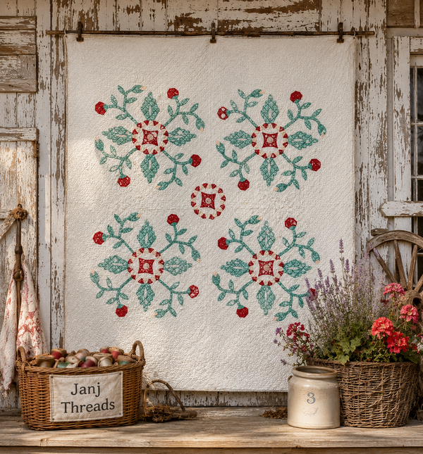 Vintage Cutter Quilt Mid Century Applique
