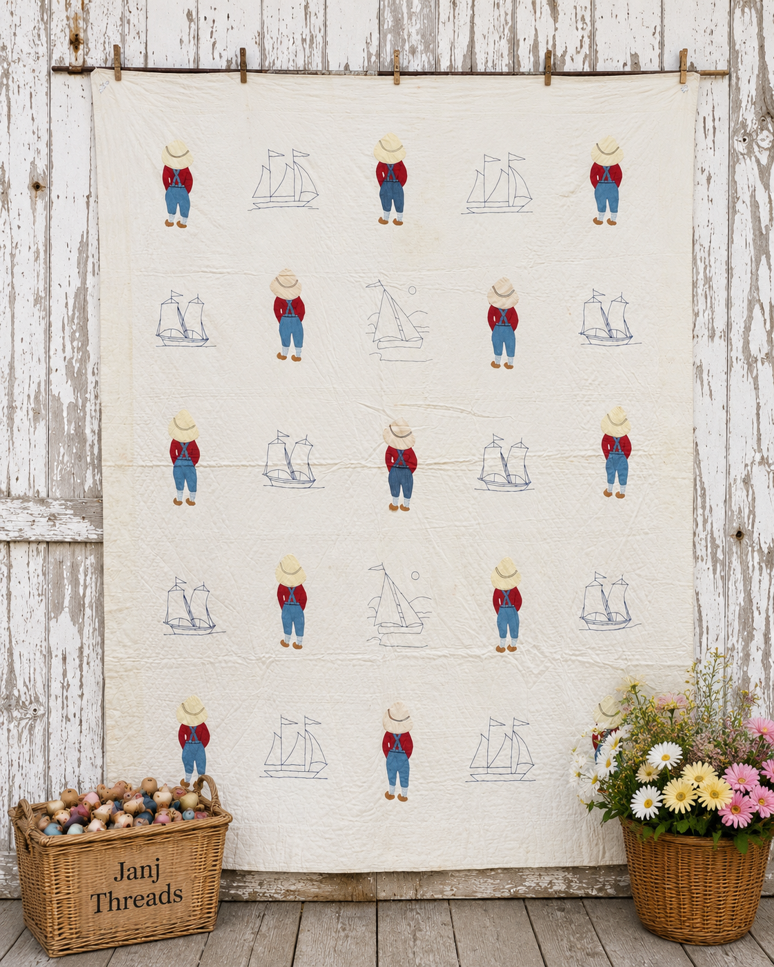 **SOLD Vintage Quilt Dutch Boy Dated SOLD**