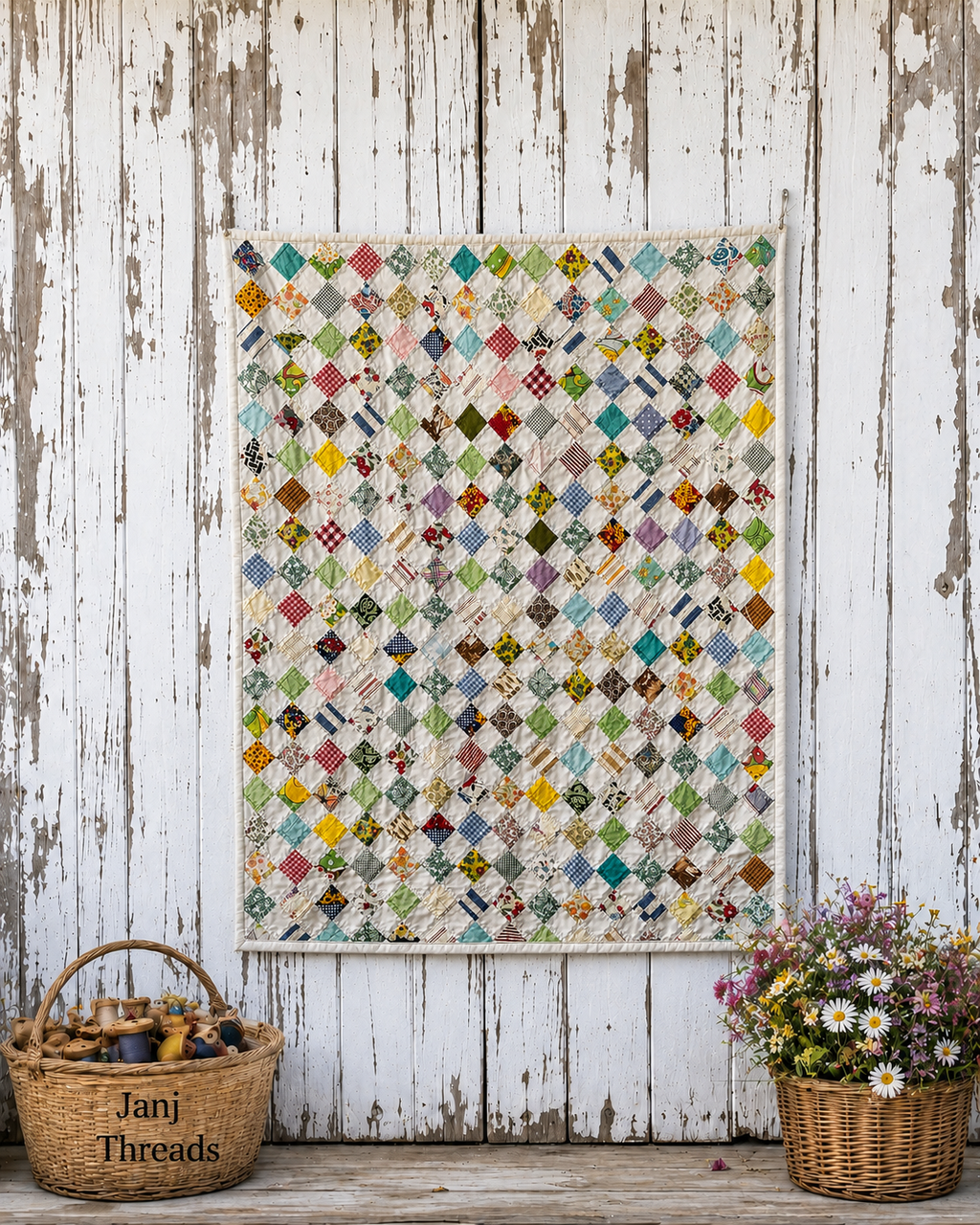 **SOLD Vintage Quilt Checkered Board SOLD**