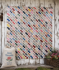 Vintage Quilt Top Snowball Four Patch Feed Sack
